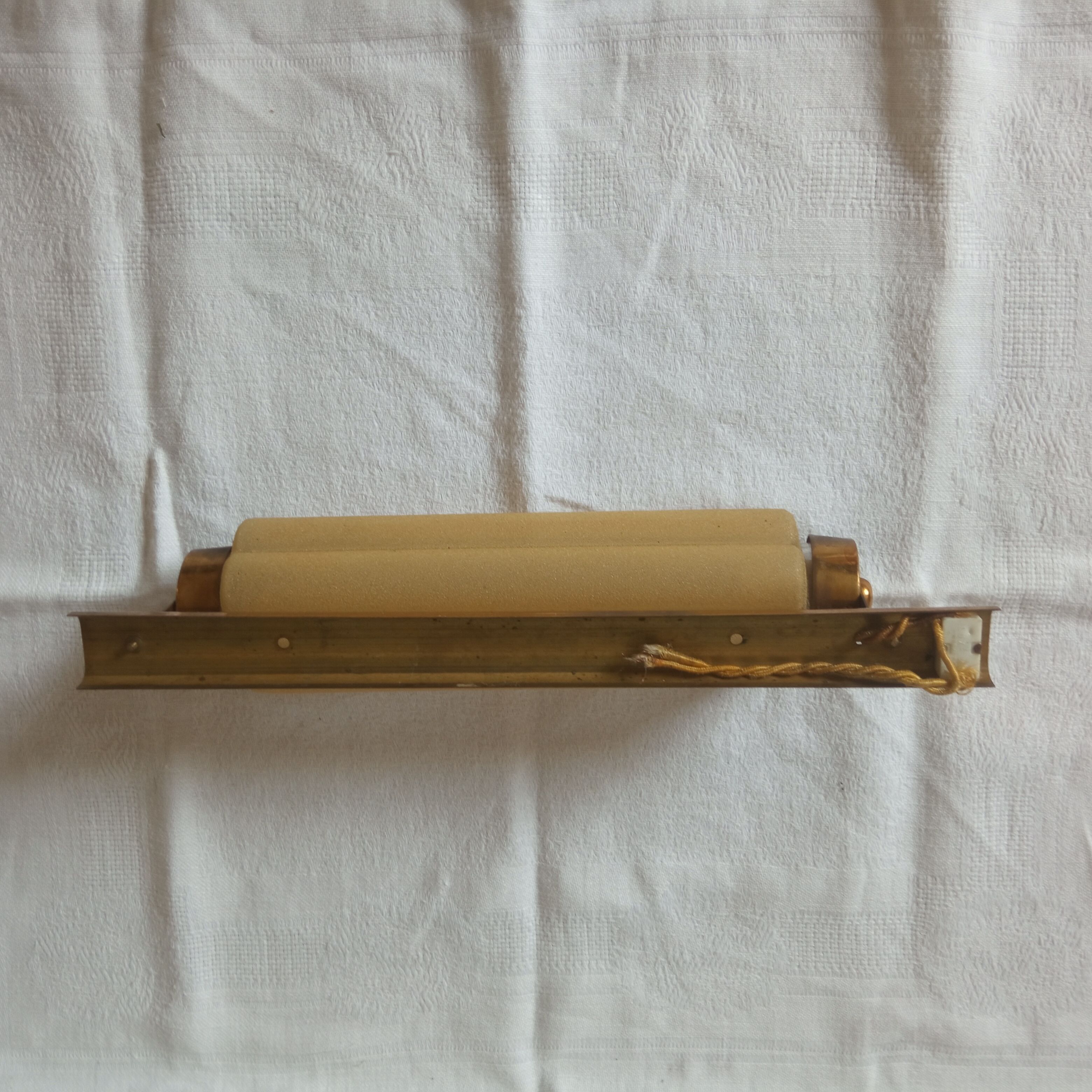 Brass art deco wagon wall lamp