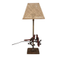 Vintage Bronze Metal Cardinal Birds On Branches Table Lamp