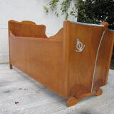 Child bed wood shape bow of boat