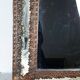 Antique brass repoussé mirror with wooden backing, 59x31 cm, C831.