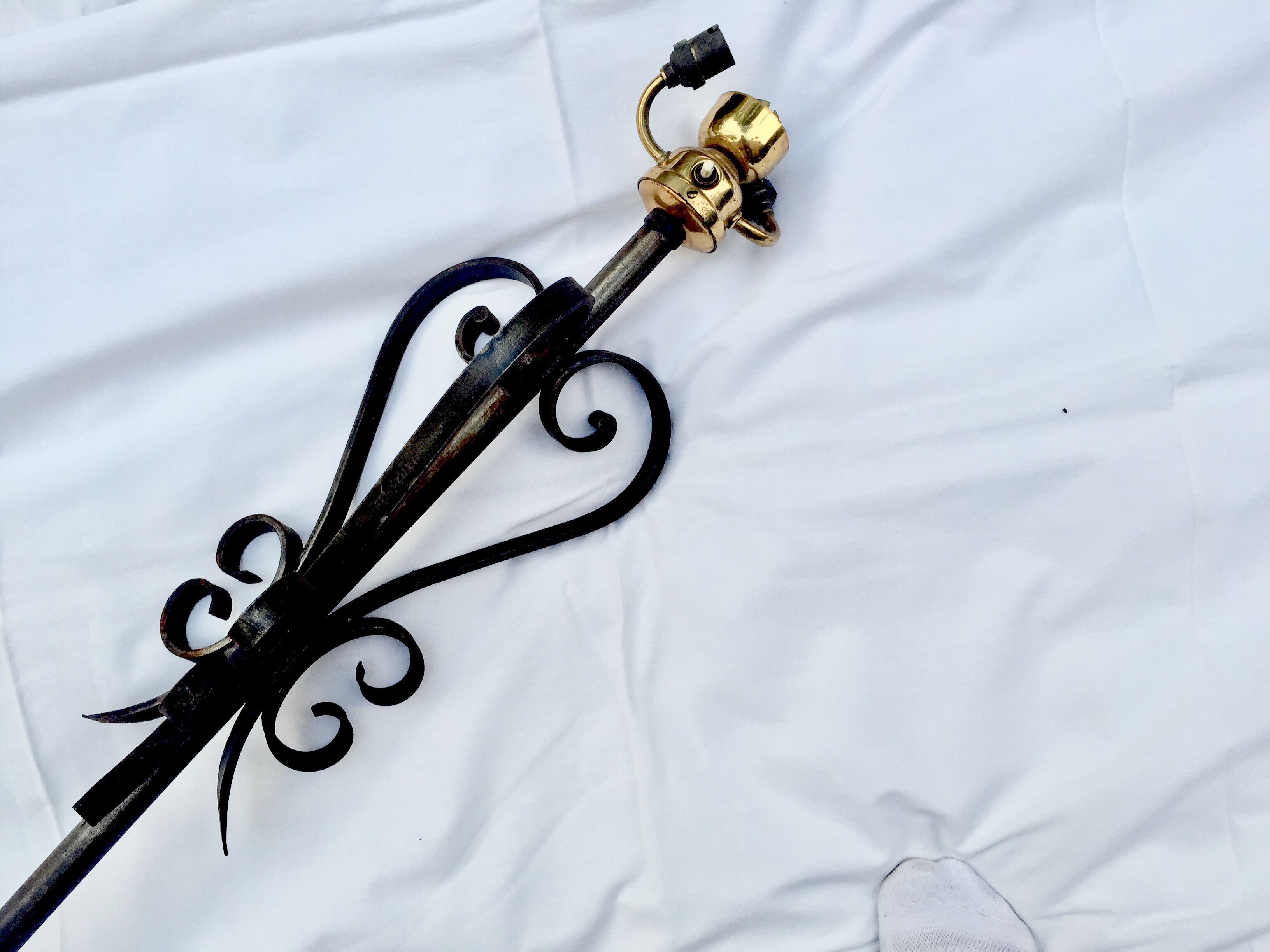 Vintage wrought iron lamp 1950