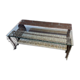 Metal coffee table with glass top