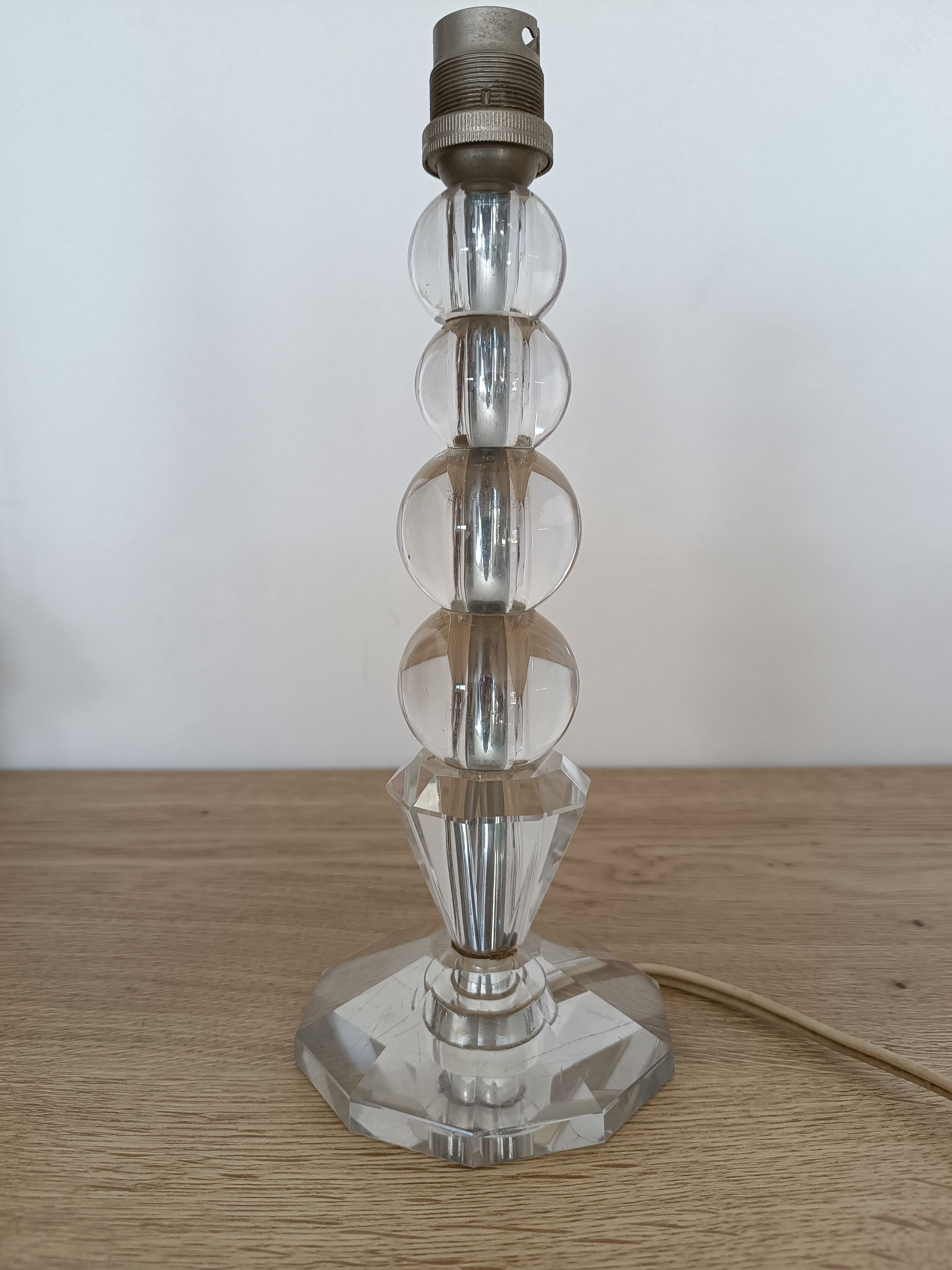 Pied de lampe boule de verre