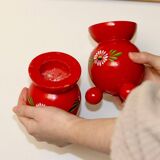 Pair of Swedish Dala Ball candlesticks