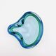 Flavio Poli Seguso Sommerso Emerald Green Blue Vintage 60s Ashtray