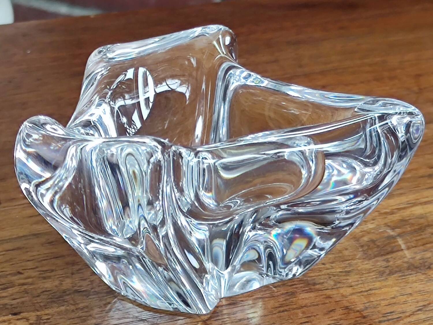 Old Daum France crystal ashtray/pocket tray