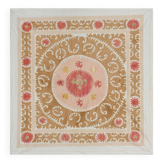 Hand knotted rug, vintage Turkish rug 126x127 cm