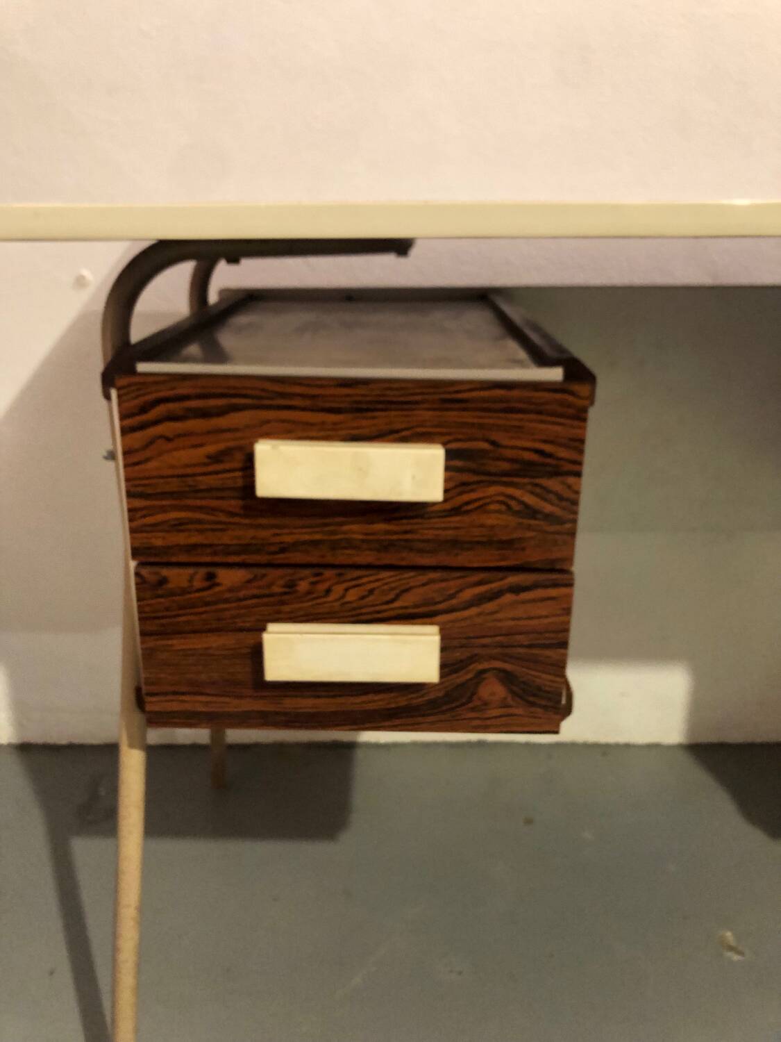 1960 VINTAGE DESK FORMICA METAL TUBING 4 DRAWERS