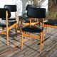 6 chaises Stella skaï noir hêtre clair
