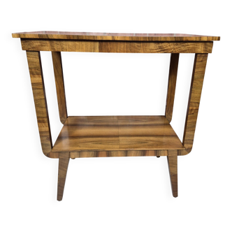 Meuble unique en noyer pivotant. Table/console de style Art déco – entièrement restaurée.