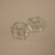 Square glass candlestick pair