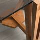 Table d’appoint moderniste néerlandaise en bois et en verre hexagonale des années 1960