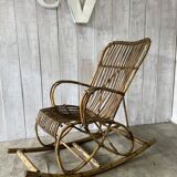 Rocking- chair en rotin vintage