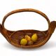 Grande coupe à fruit  en rotin / osier, design 1950