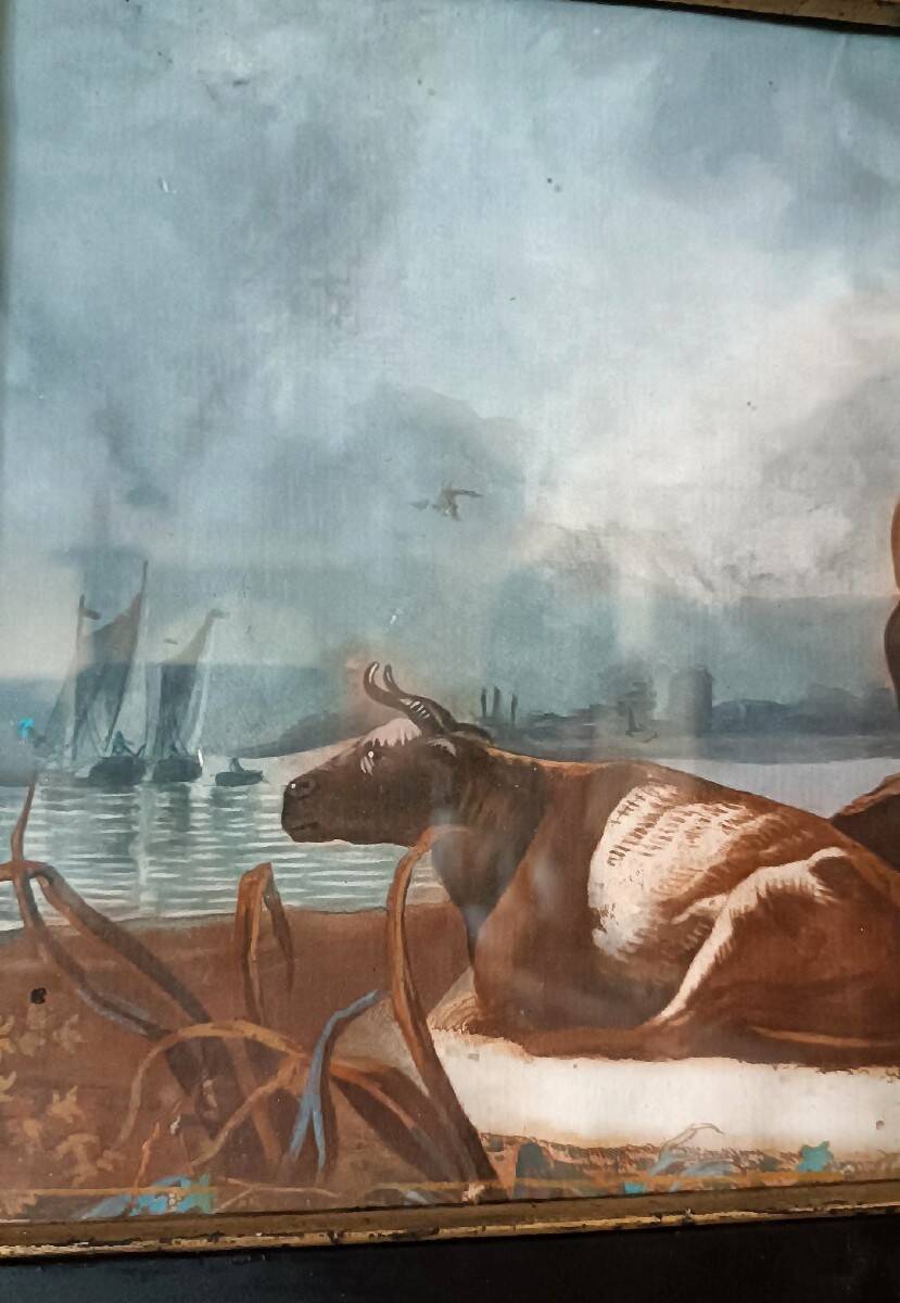 Antique tempera painting on paper, 18th century Italian school