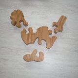4 piece wooden hen puzzle