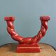 Longchamp twisted burgundy and gold candlestick holder model 1758