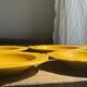 Set of 6 vintage yellow fish soup plates