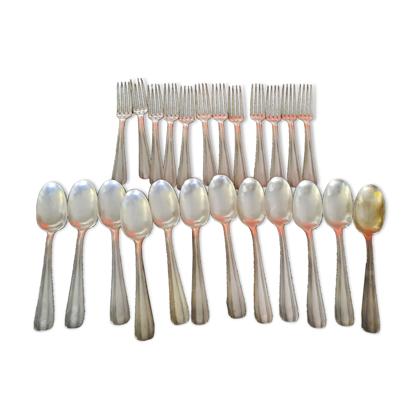 Silver metal cutlery