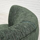 Années 1960, design danois, canapé 3 places "Banana" refait à neuf, velours vintage.