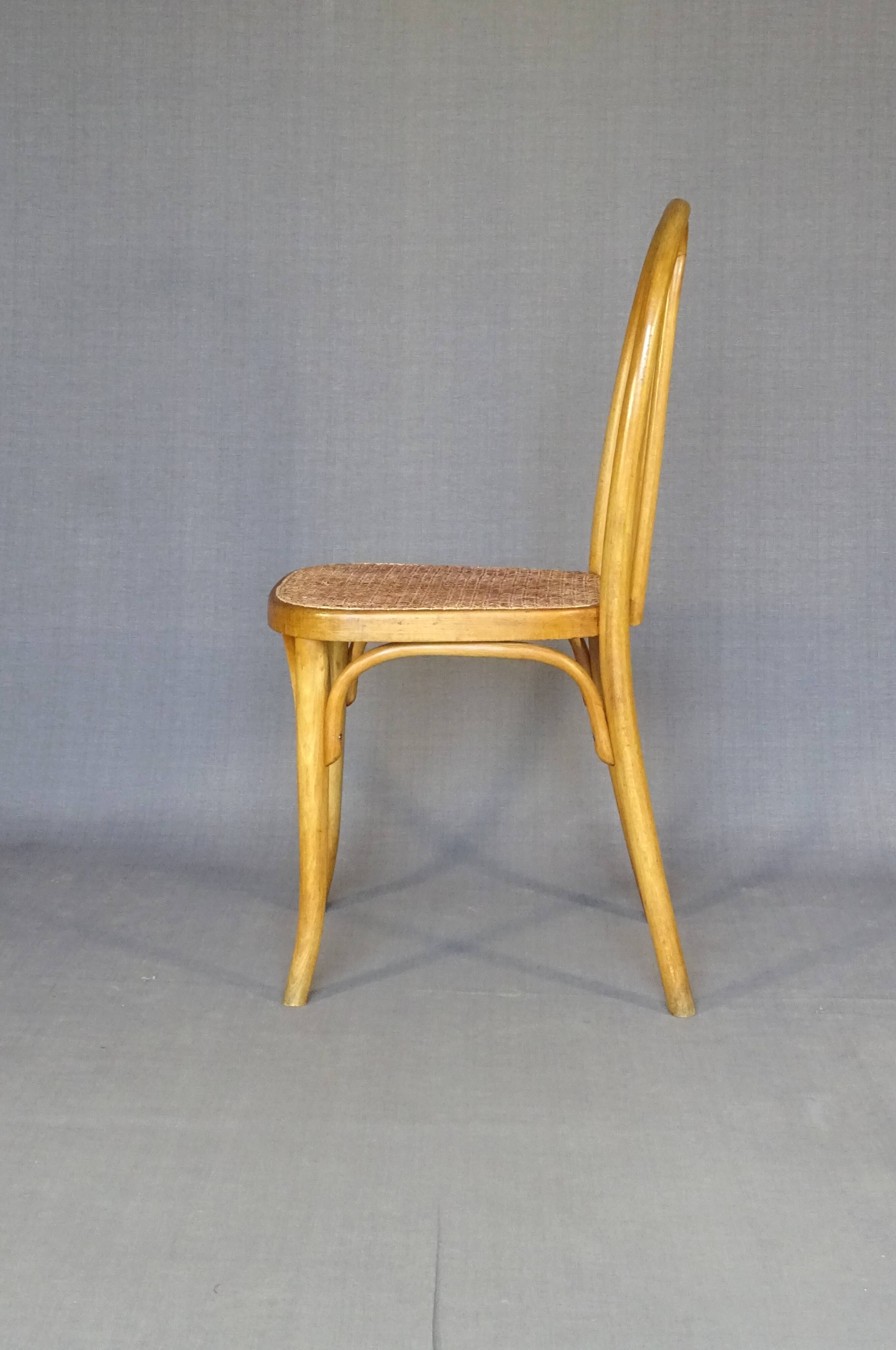 Set of 4 THONET chairs No. A 738 from 1920, caned - bistro -
