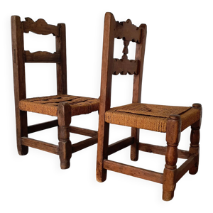 2 chaises brutalistes - corde