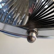 Space Age chrome aluminium moon hanging lamp,  slat lamp