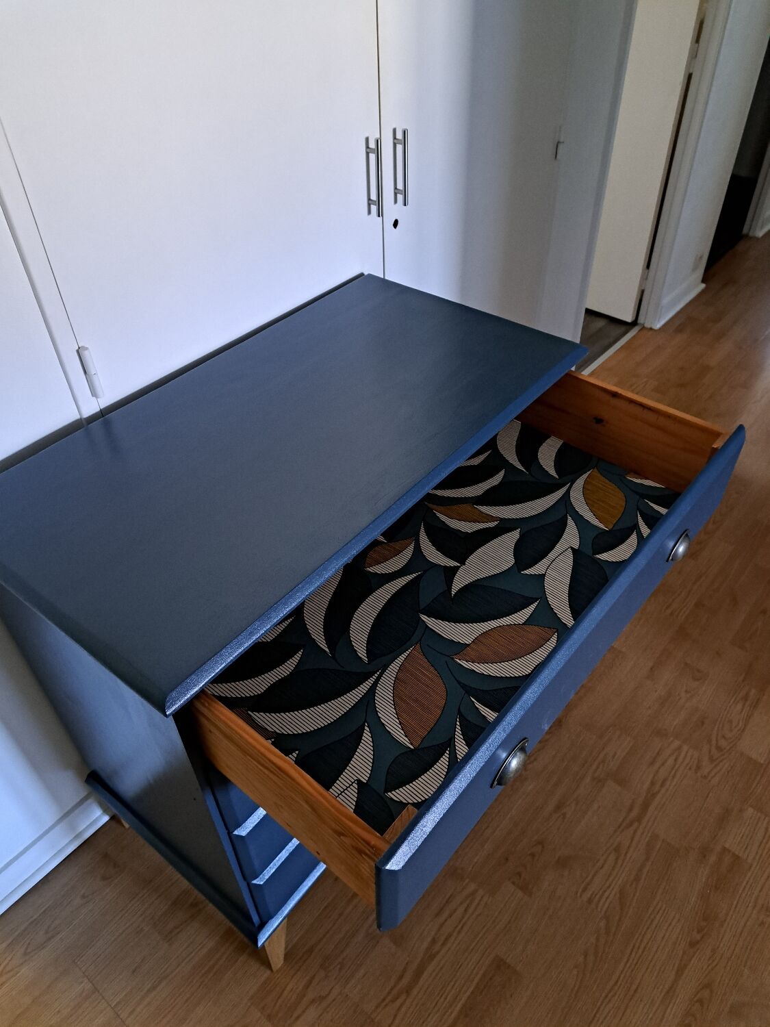 Scandinavian blue chest of drawer
