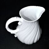 Antique Sarreguemines porcelain pitcher, plain Viennese pattern