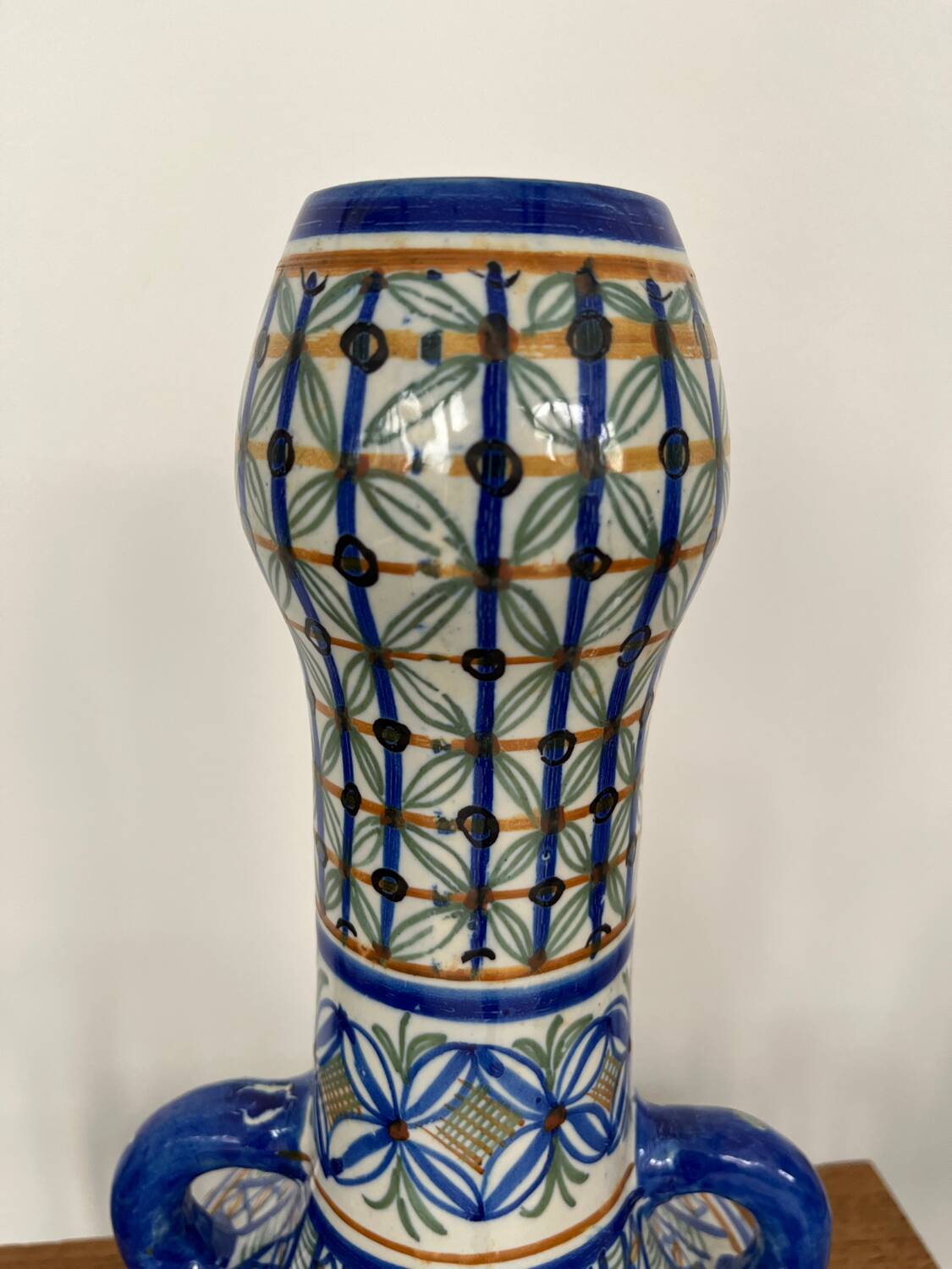 Ancient majolica earthenware vase