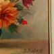 Oil on canvas vase with dalhias framed