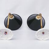 vintage wall lights in enamelled brass sheet metal