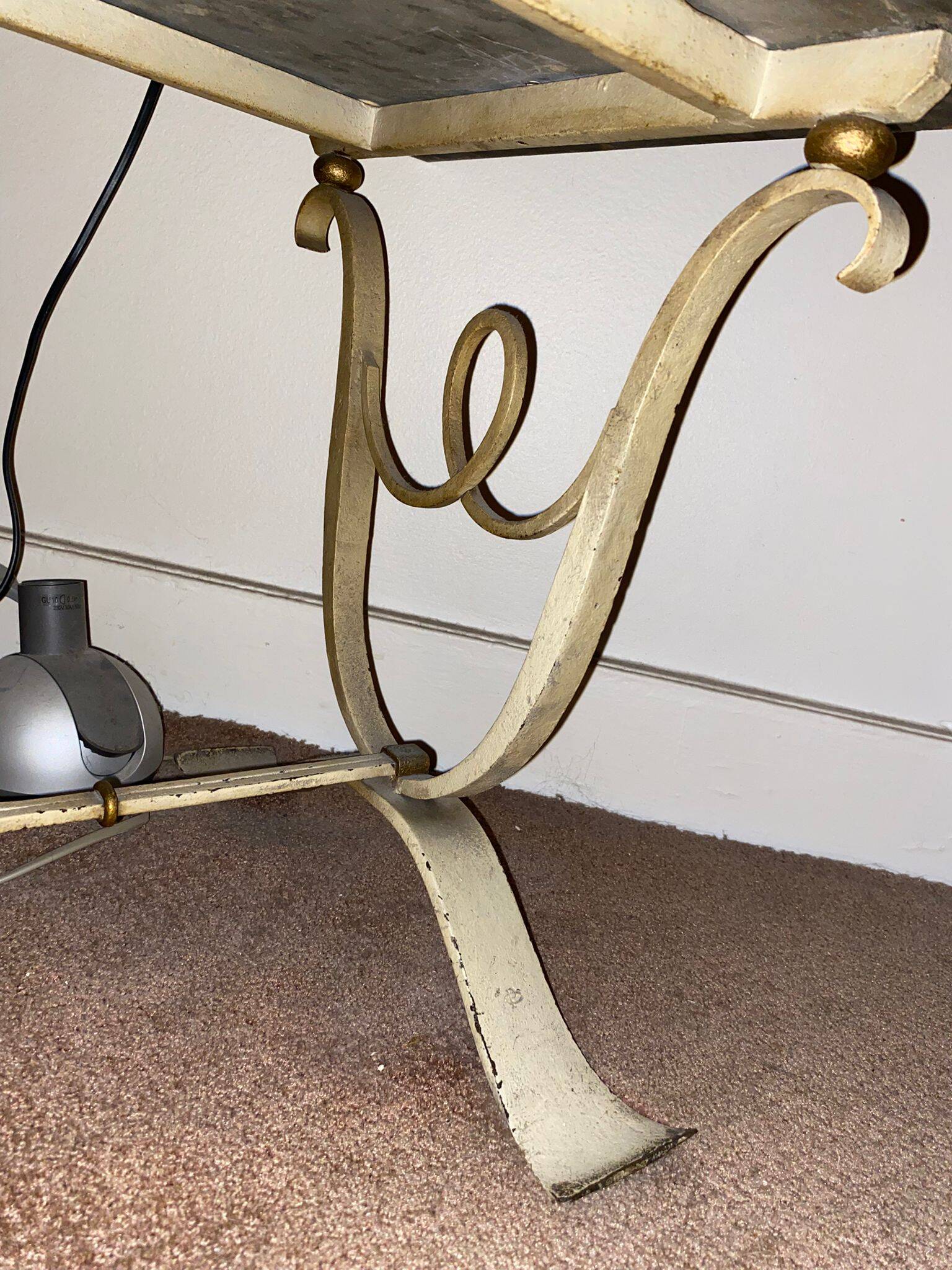 Marble & wrought iron coffee table, 1940