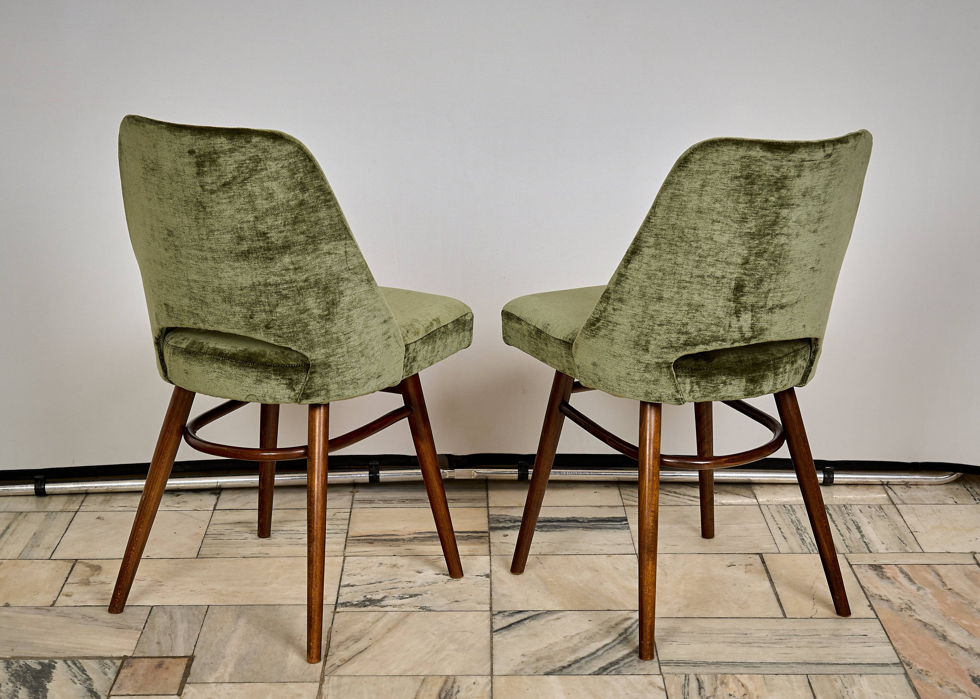 Set of four chairs designed by Radomir Hoffman, TON Czechoslovakia, 1960s.