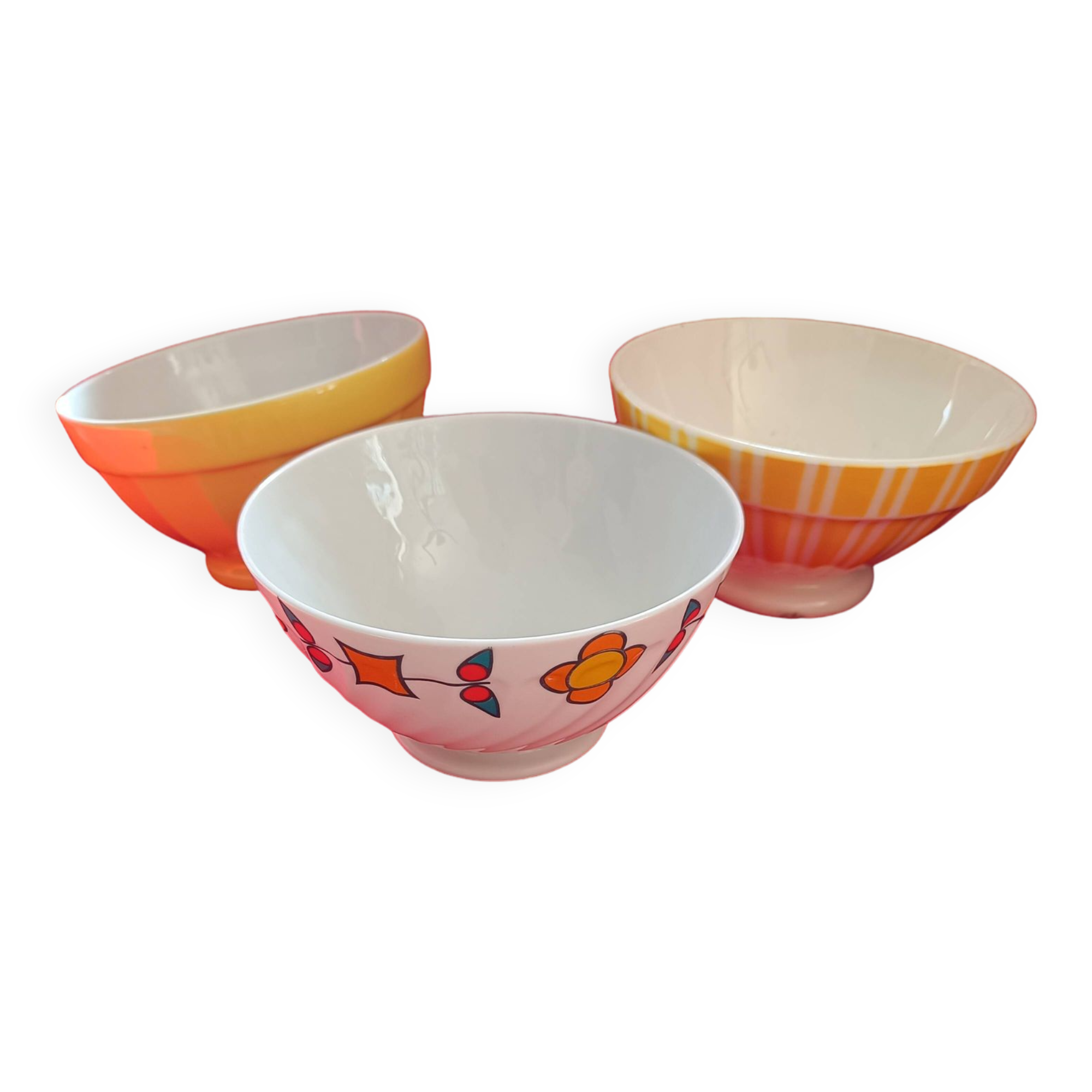 3 old bowls from the 70s, Digouin, Paris porcelain....