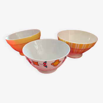 3 old bowls from the 70s, Digouin, Paris porcelain....