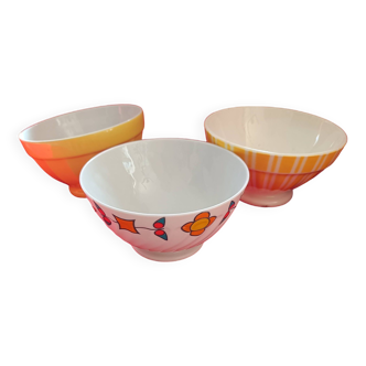 3 old bowls from the 70s, Digouin, Paris porcelain....