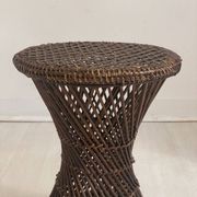 Tabouret tamtam diabolo vintage 1970's en rotin