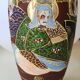 Satsuma Moriage vase in glazed ceramic, hand painted. 50s. Scenes of life of notables