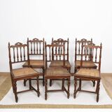 Chaises cannées, style Louis XIII