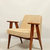Paire de fauteuils bohèmes jaunes vintage de style milieu du siècle remis à neuf