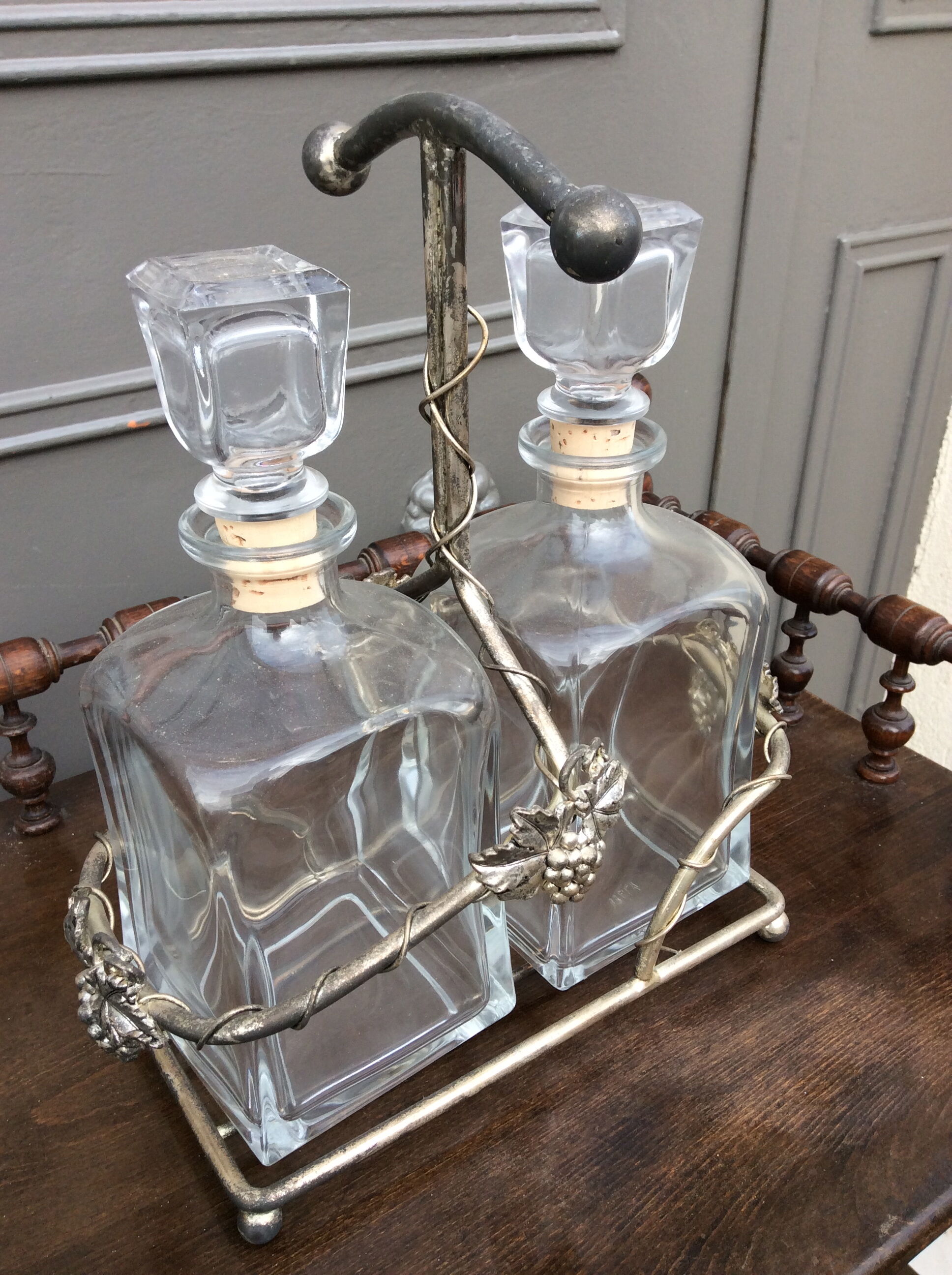 Paire de carafes à whisky vintage Selency