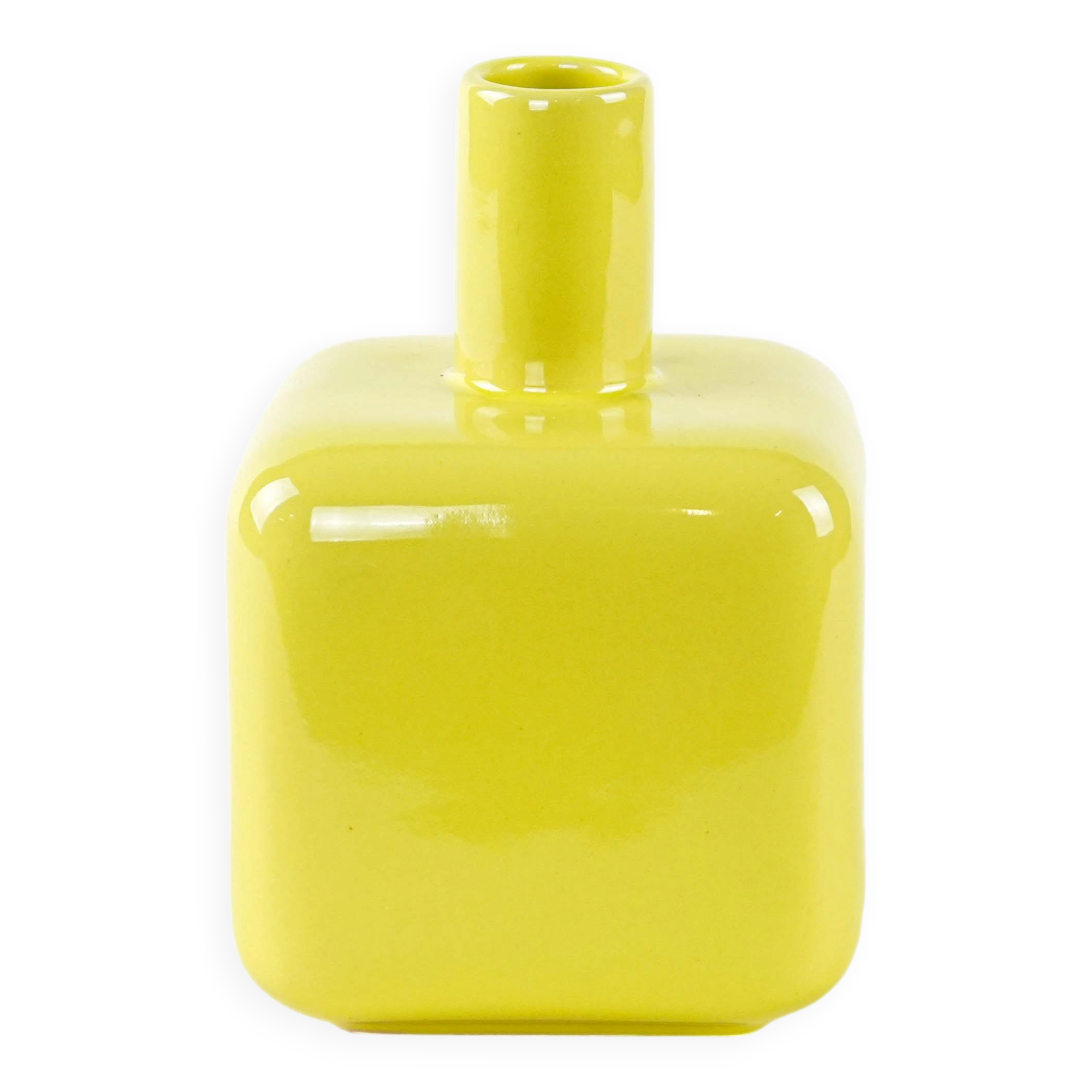 Yellow ceramic vase, German design, 1990s, manufactured by ASA Selection