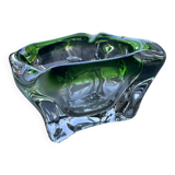 Cendrier en cristal vert