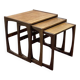 Set of 3 teak nesting tables from the GPlan brand from the 1970s