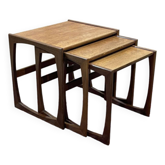 Set of 3 teak nesting tables from the GPlan brand from the 1970s