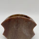 Carved quartz pencil pot and inlaid pearly stones, swans and flowers.