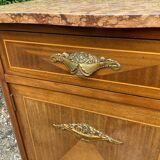 Marquetry and marble sideboard