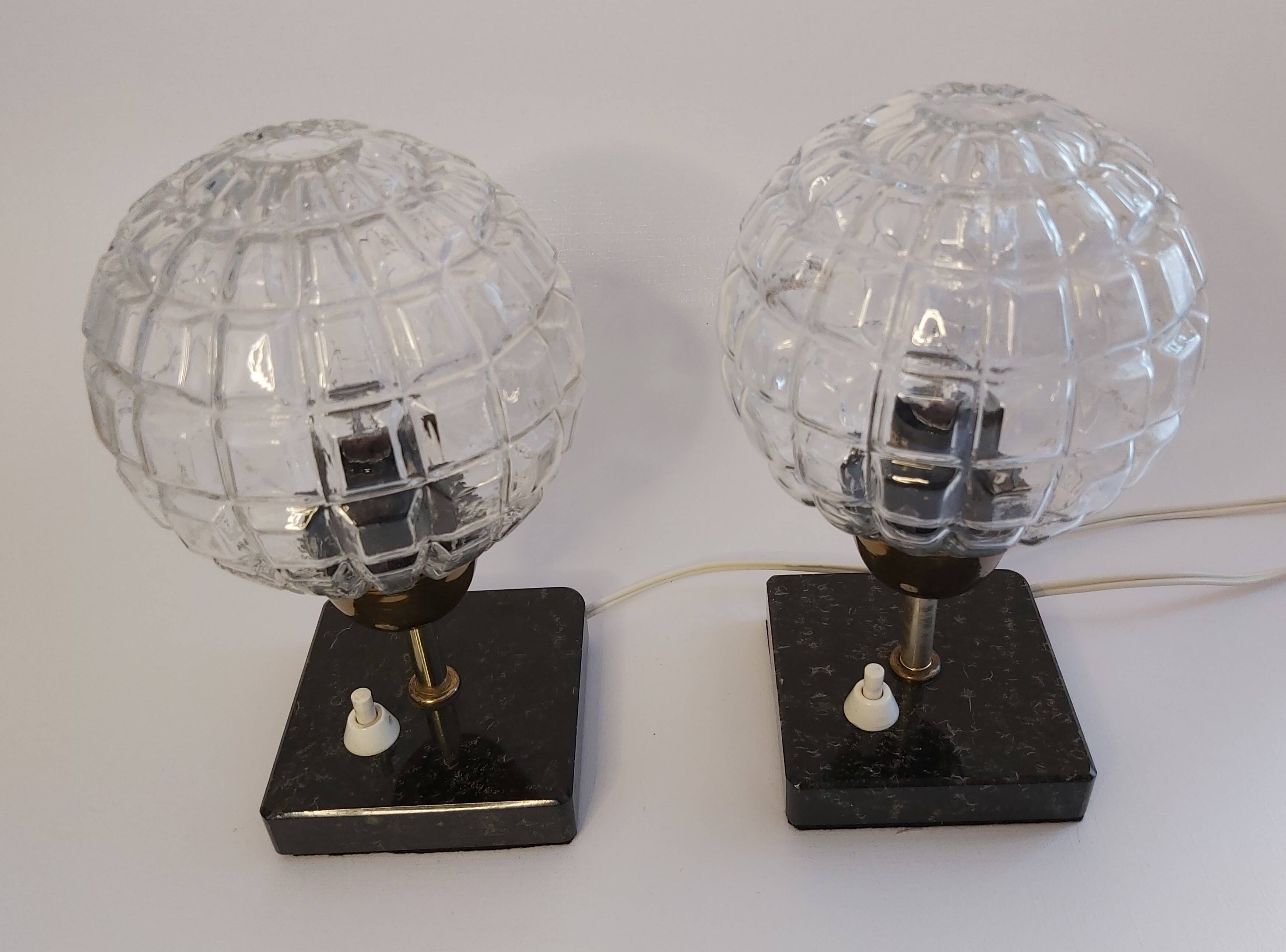 A pair of bedside lamps