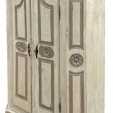 White and gray painted cabinet